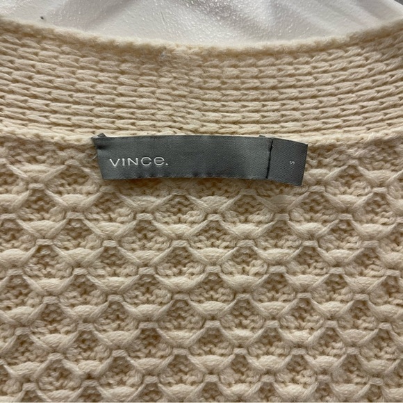 Vince Honeycomb Longline Cardigan Chunky Knit in Winter White Small Yak Wool - Picture 5 of 10